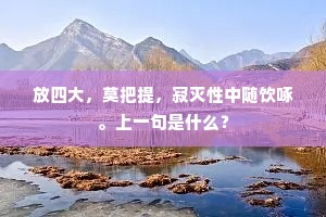 放四大，莫把提，寂灭性中随饮啄。上一句是什么？