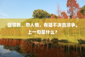 圆顿教，勿人情，有疑不决直须争。上一句是什么？