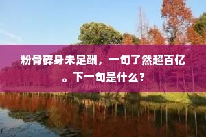 粉骨碎身未足酬，一句了然超百亿。下一句是什么？
