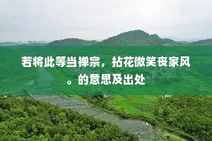 若将此等当禅宗，拈花微笑丧家风。的意思及出处