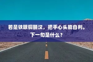 若是铁眼铜睛汉，把手心头能自判。下一句是什么？