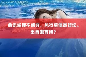 要识坐禅不动尊，风行草偃悉皆论。出自哪首诗？