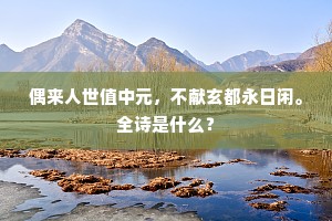 偶来人世值中元，不献玄都永日闲。全诗是什么？