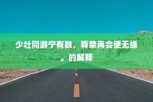 少壮同游宁有数，尊荣再会便无缘。的解释