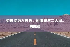 劳役徒为万夫长，闲游曾与二人同。的解释