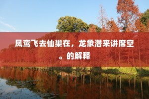凤鸾飞去仙巢在，龙象潜来讲席空。的解释
