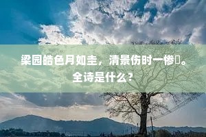 梁园皓色月如圭，清景伤时一惨悽。全诗是什么？