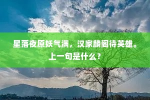 星落夜原妖气满，汉家麟阁待英雄。上一句是什么？