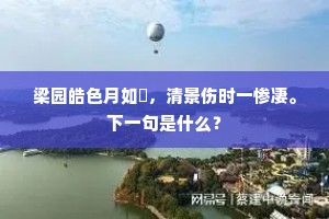 梁园皓色月如珪，清景伤时一惨凄。下一句是什么？