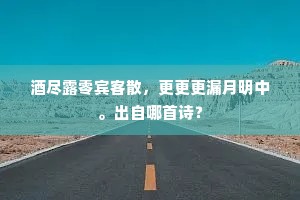 酒尽露零宾客散，更更更漏月明中。出自哪首诗？