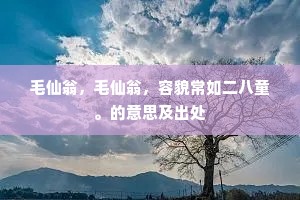 毛仙翁，毛仙翁，容貌常如二八童。的意思及出处