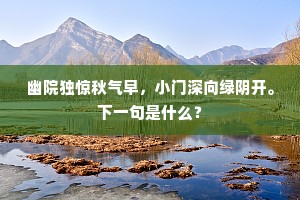 幽院独惊秋气早，小门深向绿阴开。下一句是什么？