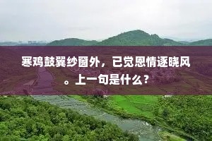 寒鸡鼓翼纱窗外，已觉恩情逐晓风。上一句是什么？