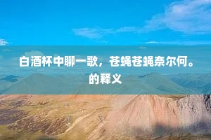 白酒杯中聊一歌，苍蝇苍蝇奈尔何。的释义
