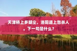 天津桥上多胡尘，洛阳道上愁杀人。下一句是什么？