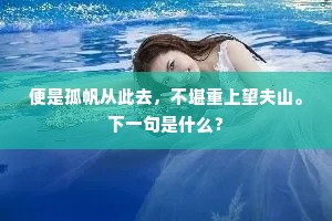 便是孤帆从此去，不堪重上望夫山。下一句是什么？