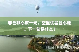 非色非心放一光，空里优昙显心地。下一句是什么？