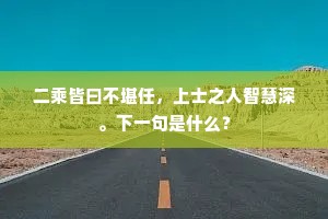 二乘皆曰不堪任，上士之人智慧深。下一句是什么？