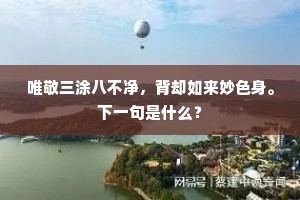 唯敬三涂八不净，背却如来妙色身。下一句是什么？