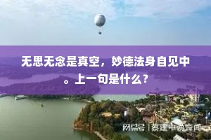 无思无念是真空，妙德法身自见中。上一句是什么？