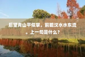 后望青山平似掌，前瞻汉水水东流。上一句是什么？