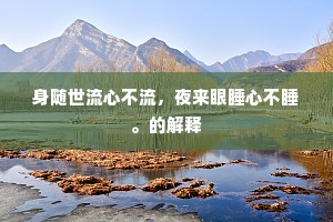身随世流心不流，夜来眼睡心不睡。的解释