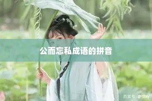 公而忘私成语的拼音