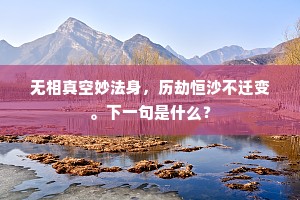 无相真空妙法身，历劫恒沙不迁变。下一句是什么？