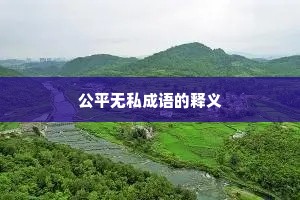 公平无私成语的释义