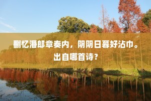 翻忆潘郎章奏内，阴阴日暮好沾巾。出自哪首诗？