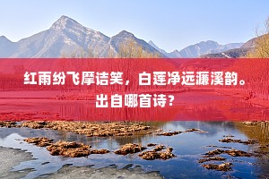 红雨纷飞摩诘笑，白莲净远濂溪韵。出自哪首诗？