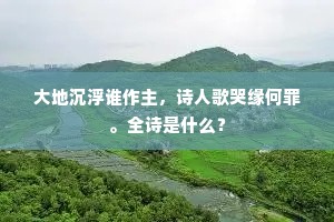 大地沉浮谁作主，诗人歌哭缘何罪。全诗是什么？