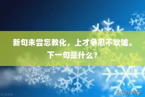 新句未尝忘教化，上才争忍不吹嘘。下一句是什么？