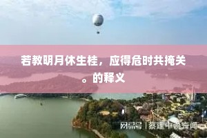 若教明月休生桂，应得危时共掩关。的释义