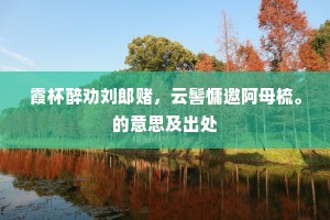 霞杯醉劝刘郎赌，云髻慵邀阿母梳。的意思及出处