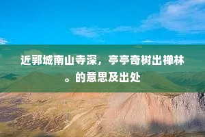近郭城南山寺深，亭亭奇树出禅林。的意思及出处