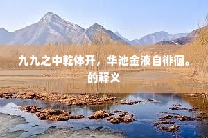 九九之中乾体开，华池金液自徘徊。的释义