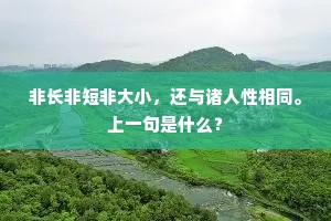非长非短非大小，还与诸人性相同。上一句是什么？
