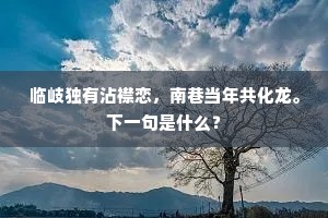 临岐独有沾襟恋，南巷当年共化龙。下一句是什么？