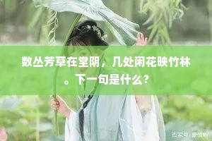 数丛芳草在堂阴，几处闲花映竹林。下一句是什么？