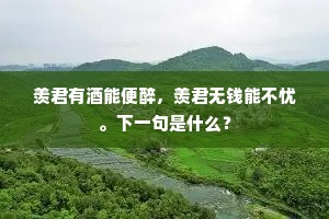 羡君有酒能便醉，羡君无钱能不忧。下一句是什么？