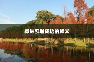寡廉鲜耻成语的释义