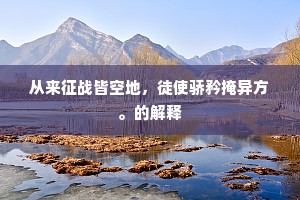 从来征战皆空地，徒使骄矜掩异方。的解释