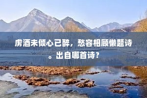 虏酒未倾心已醉，愁容相顾懒题诗。出自哪首诗？