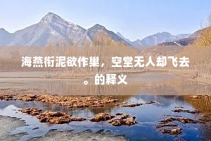 海燕衔泥欲作巢，空堂无人却飞去。的释义