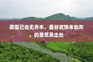 桑田已自无乔木，盘谷犹馀未劫灰。的意思及出处