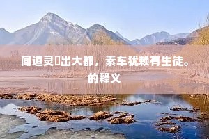 闻道灵輀出大都，素车犹赖有生徒。的释义