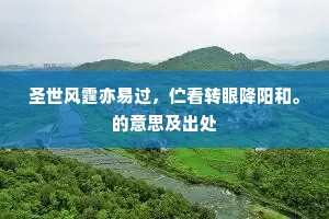 圣世风霆亦易过，伫看转眼降阳和。的意思及出处