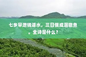 七乡早泄钱湖水，三日俄成涸辙鱼。全诗是什么？