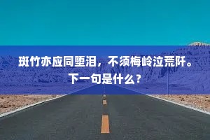 斑竹亦应同堕泪，不须梅岭泣荒阡。下一句是什么？